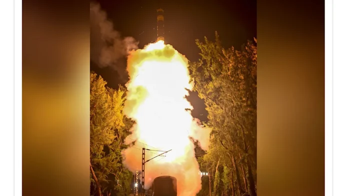 Agni-Prime missile successfully launched from a rail-based mobile launcher