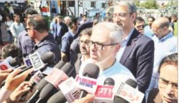 Omar Abdullah at the launch of Real Kashmir FC's Peace Jersey