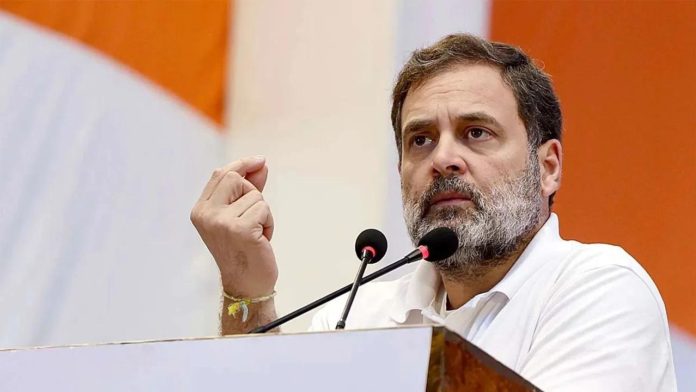 Rahul Gandhi addressing media on BJP MPs and vote rigging allegations